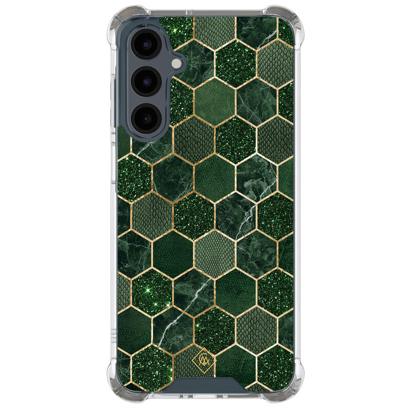 Casimoda Samsung Galaxy A17 shockproof hoesje - Kubus groen