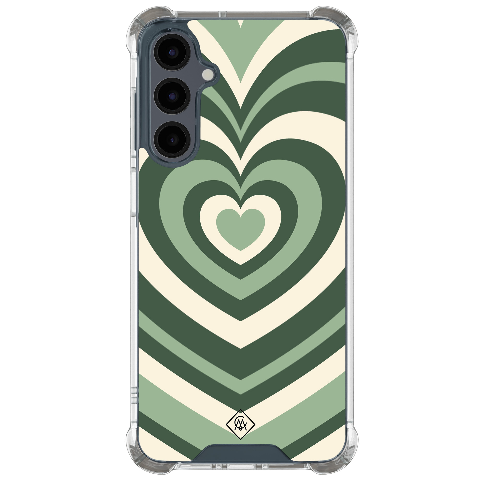 Samsung Galaxy A17 shockproof hoesje Groen hart swirl