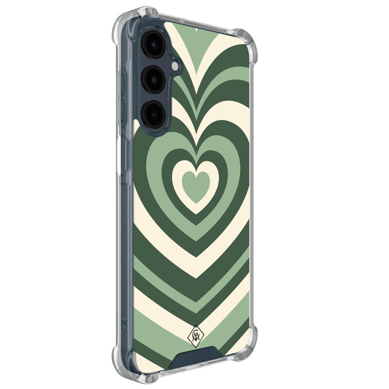 Casimoda Samsung Galaxy A17 shockproof hoesje - Groen hart swirl