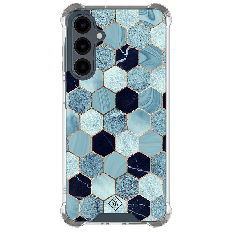 Casimoda Samsung Galaxy A17 shockproof hoesje - Blue cubes