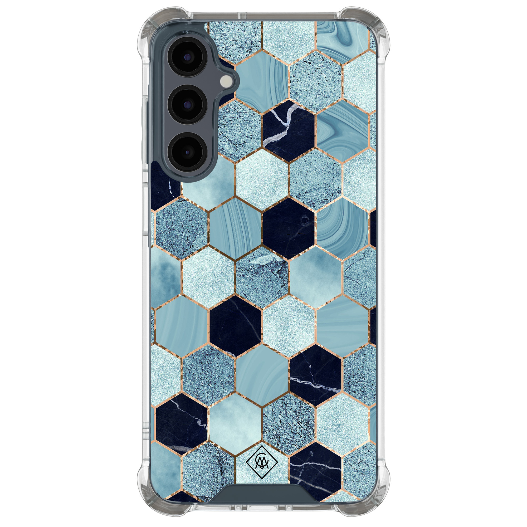 Samsung Galaxy A17 shockproof hoesje Blue cubes