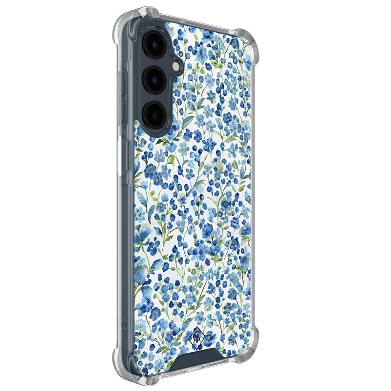 Casimoda Samsung Galaxy A17 shockproof hoesje - Vintage blue floral