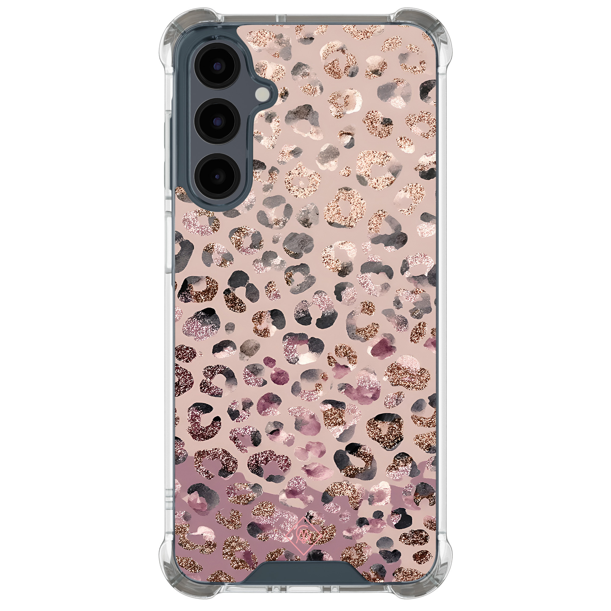 Samsung Galaxy A17 shockproof hoesje Rosé Leopard