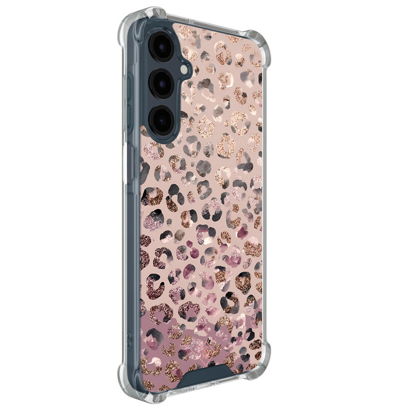 Casimoda Samsung Galaxy A17 shockproof hoesje - Rosé Leopard