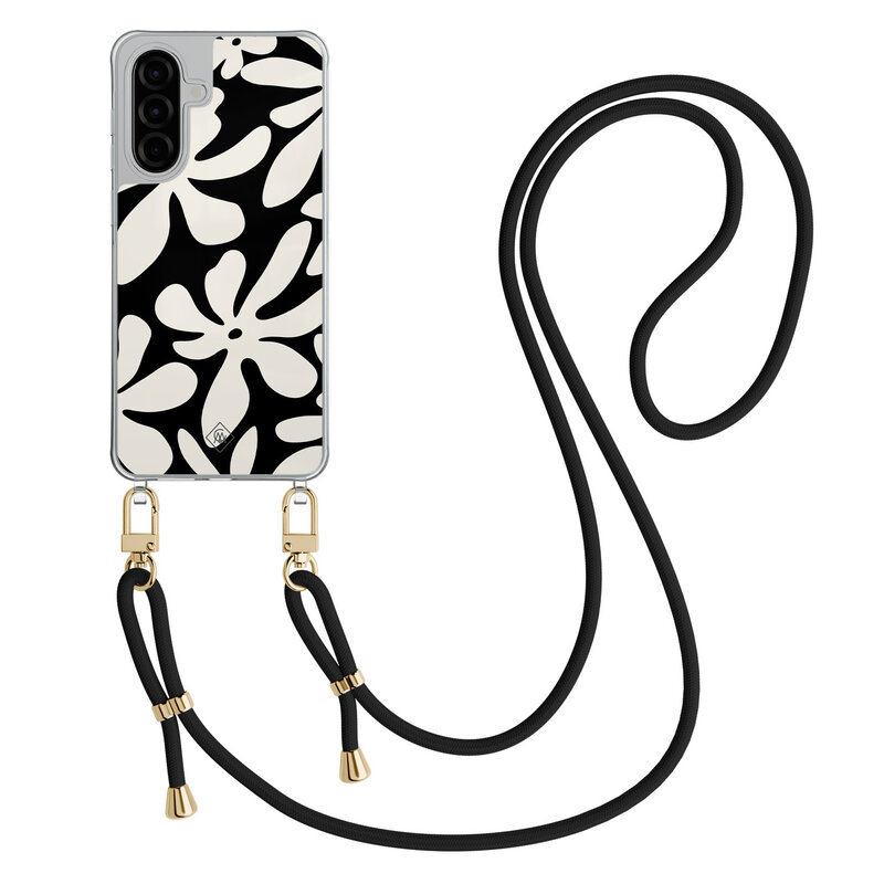 Casimoda Samsung Galaxy A57 hoesje met zwart koord - Noir bloom