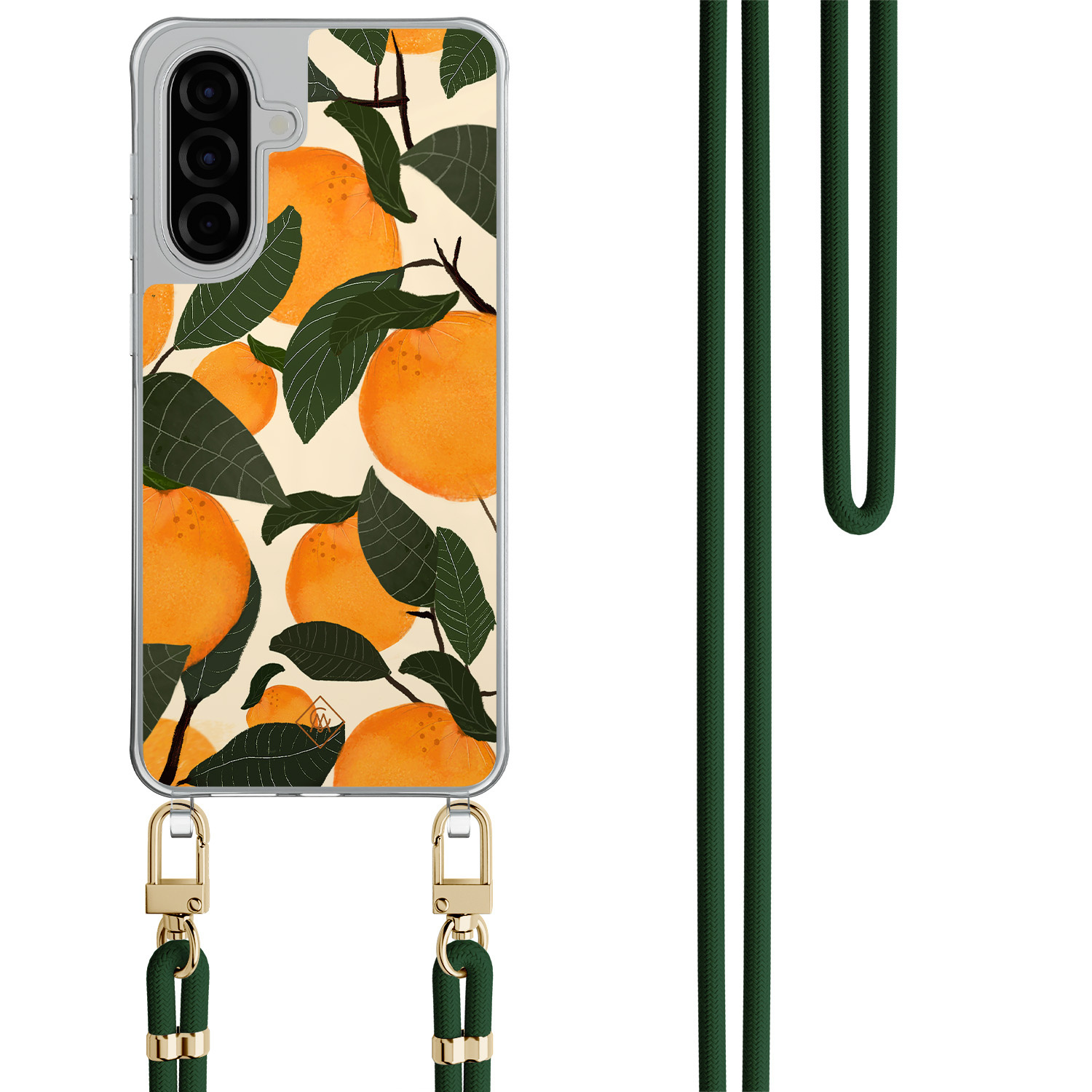 Samsung Galaxy A57 hoesje met groen koord Orange garden