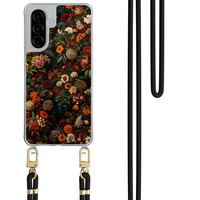 Casimoda Samsung Galaxy A57 hoesje met zwart koord - Exotic garden