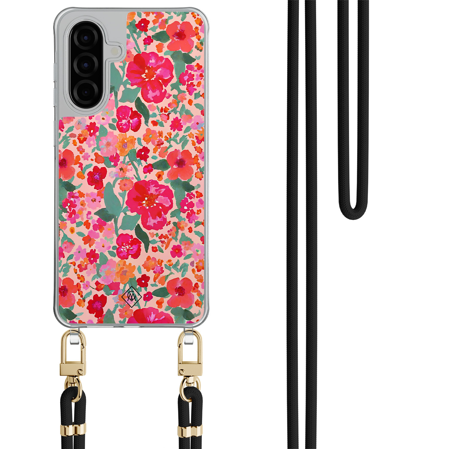 Samsung Galaxy A57 hoesje met zwart koord Multi flowers
