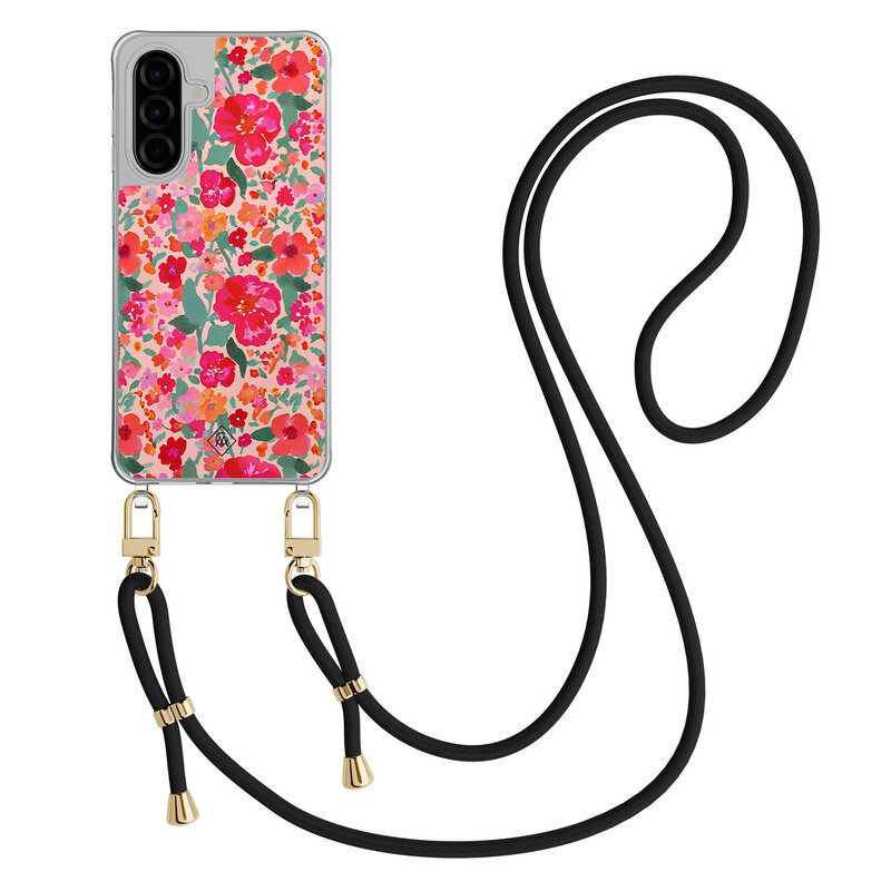 Casimoda Samsung Galaxy A57 hoesje met zwart koord - Multi flowers