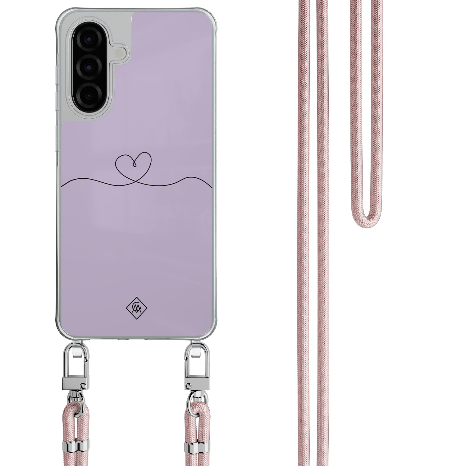 Samsung Galaxy A57 hoesje met rosegoud koord Hortensia