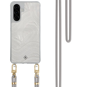 Casimoda Samsung Galaxy A57 hoesje met grijs koord - Abstract waves