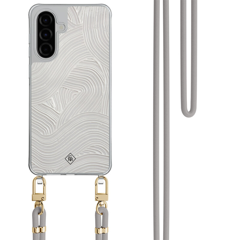 Casimoda Samsung Galaxy A57 hoesje met grijs koord - Abstract waves