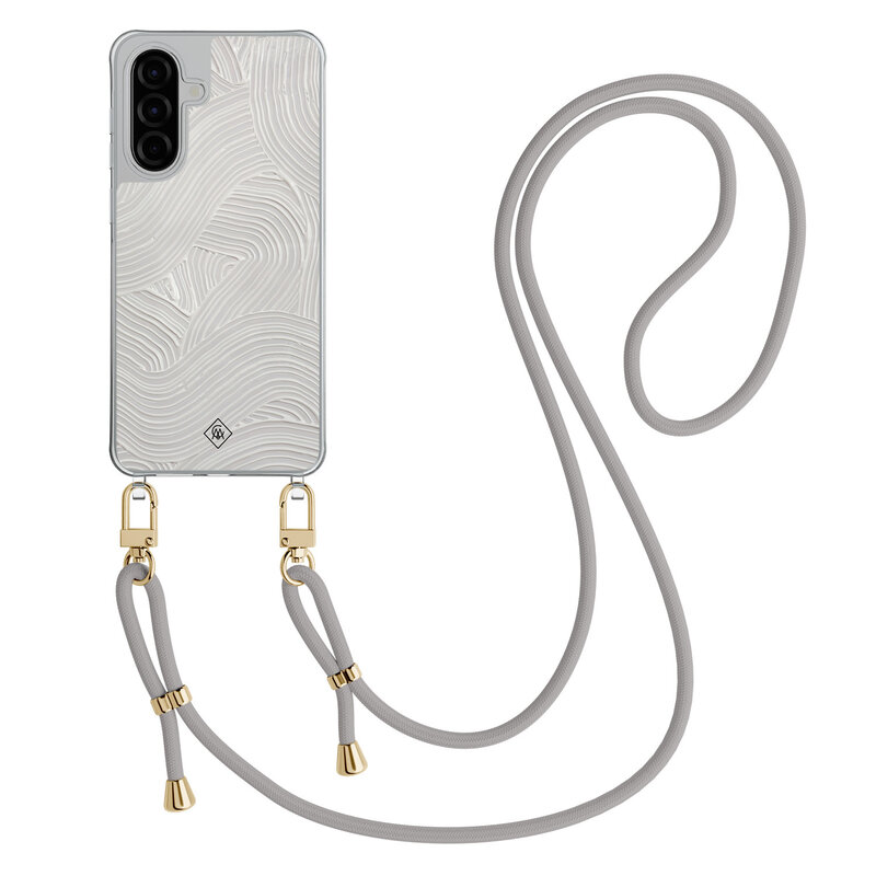 Casimoda Samsung Galaxy A57 hoesje met grijs koord - Abstract waves