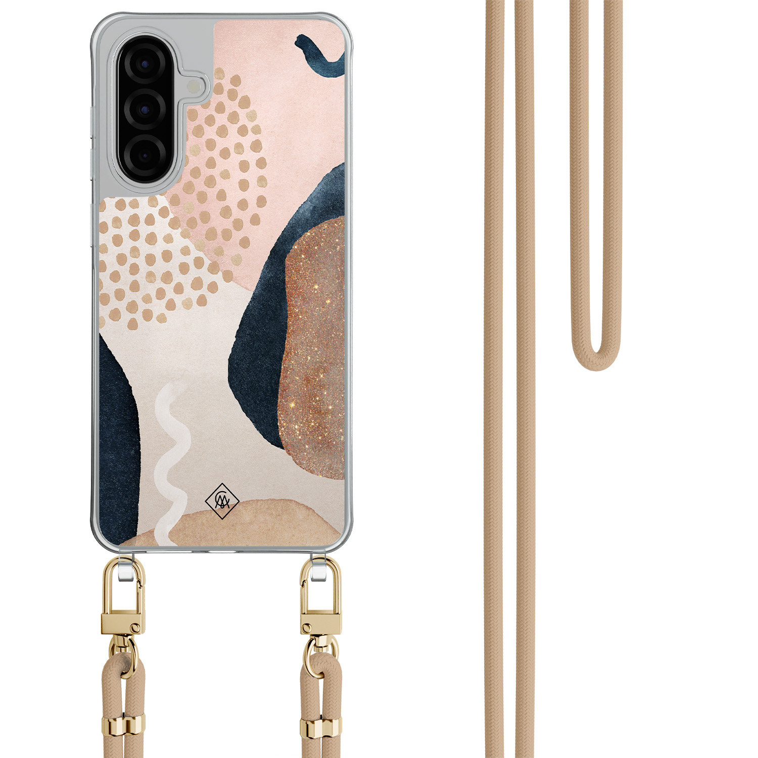 Samsung Galaxy A57 hoesje met beige koord Abstract dots