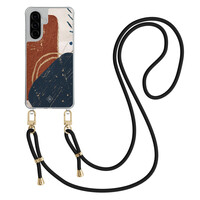 Casimoda Samsung Galaxy A57 hoesje met zwart koord - Abstract terracotta