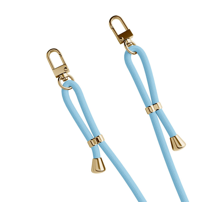 Casimoda Samsung Galaxy A57 hoesje met blauw koord - Marmer lichtblauw