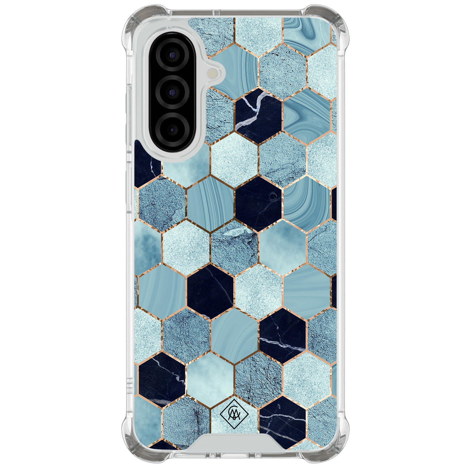 Samsung Galaxy A57 shockproof hoesje Blue cubes