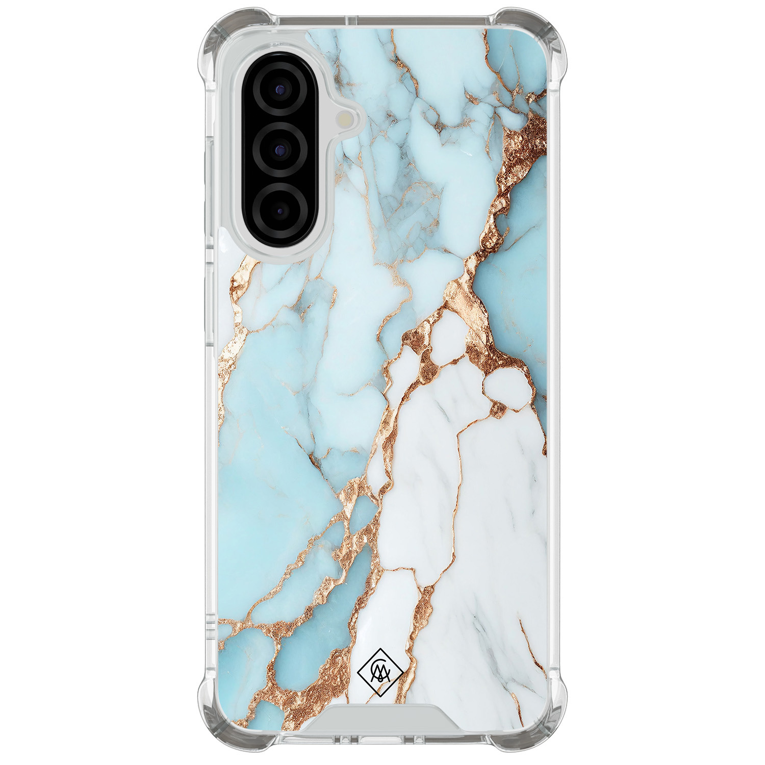 Samsung Galaxy A57 shockproof hoesje Marmer lichtblauw