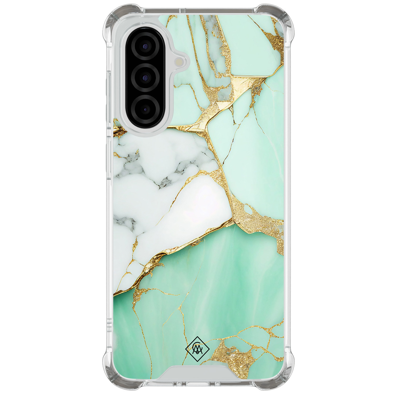 Samsung Galaxy A57 shockproof hoesje Marmer mintgroen