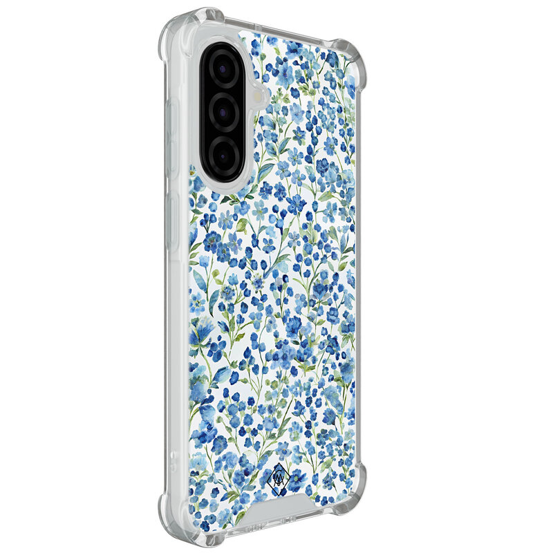 Casimoda Samsung Galaxy A57 shockproof hoesje - Vintage blue floral