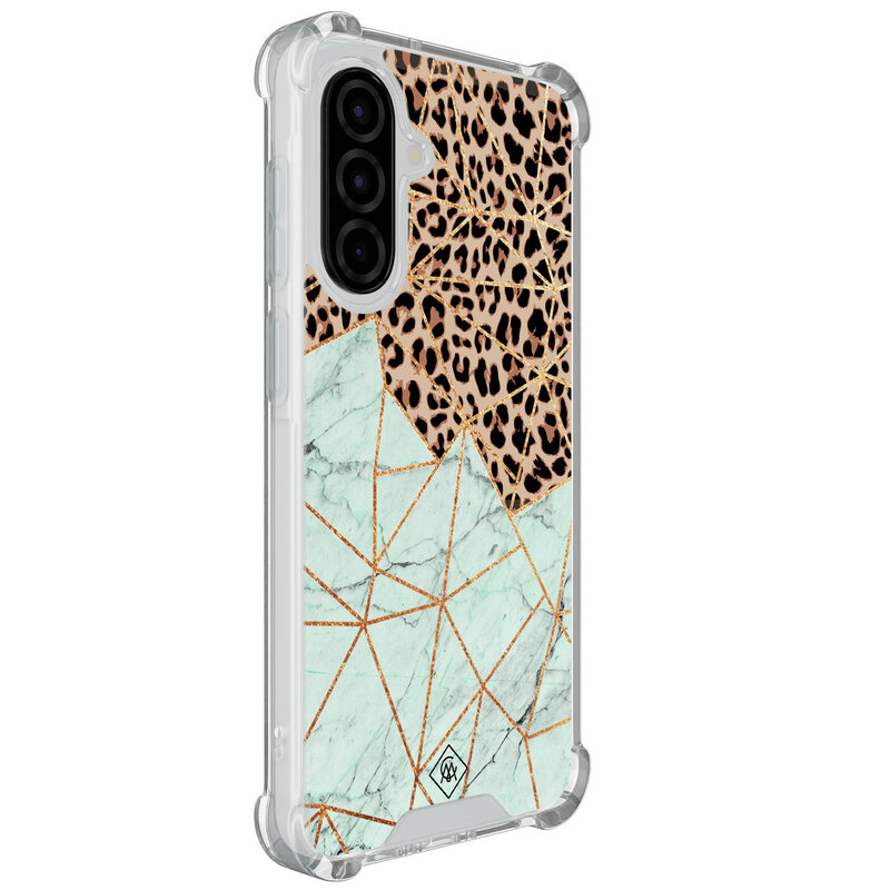 Casimoda Samsung Galaxy A57 shockproof hoesje - Luipaard marmer mint