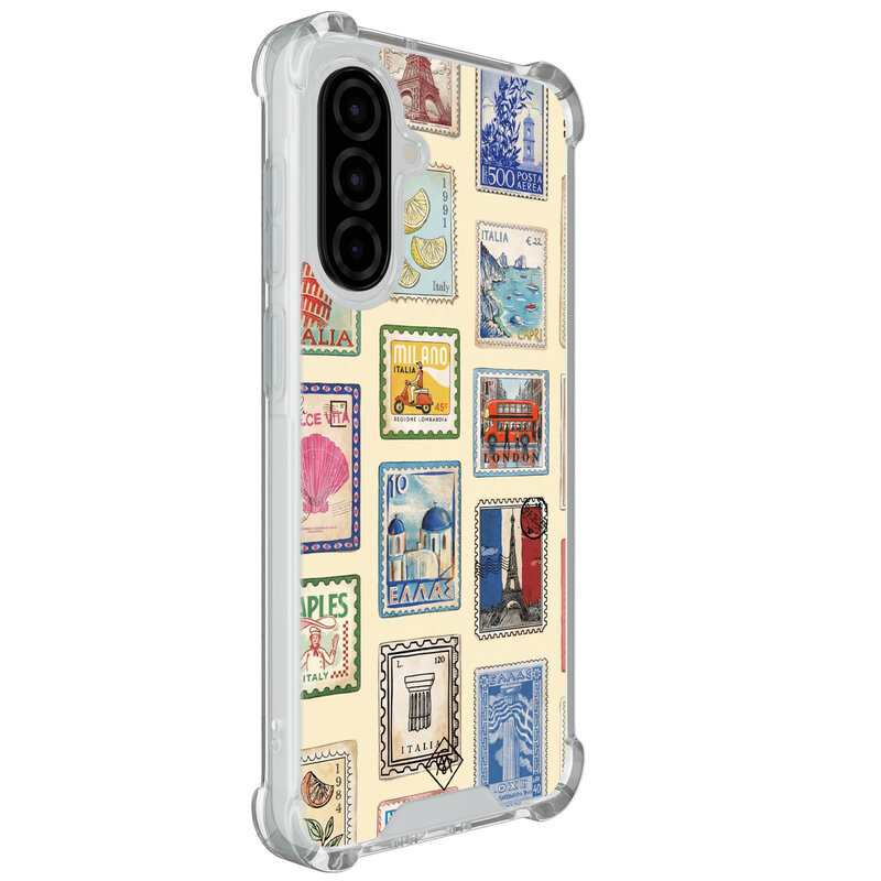 Casimoda Samsung Galaxy A57 shockproof hoesje - Retro postzegels
