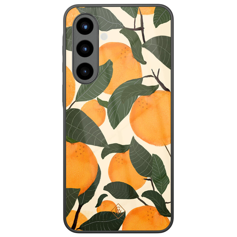 Casimoda Samsung Galaxy A57 glazen hardcase - Orange garden