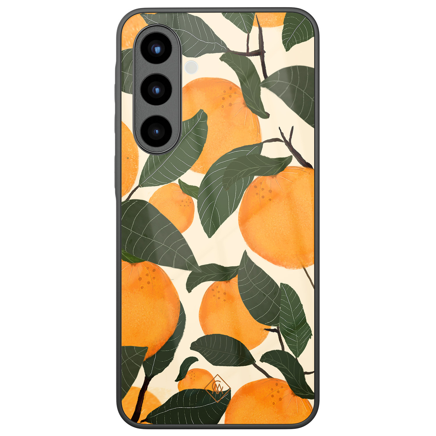 Samsung Galaxy A57 glazen hardcase Orange garden