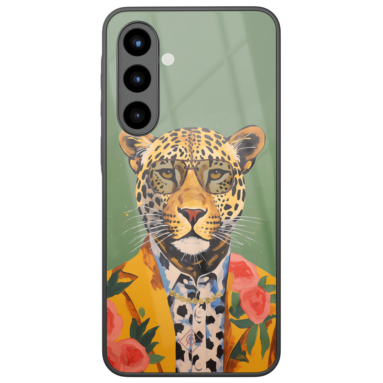 Samsung Galaxy A57 glazen hardcase Luipaard hipster