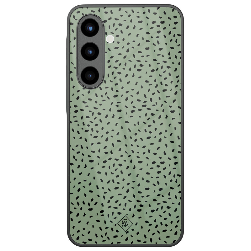 Casimoda Samsung Galaxy A57 glazen hardcase - Green confetti