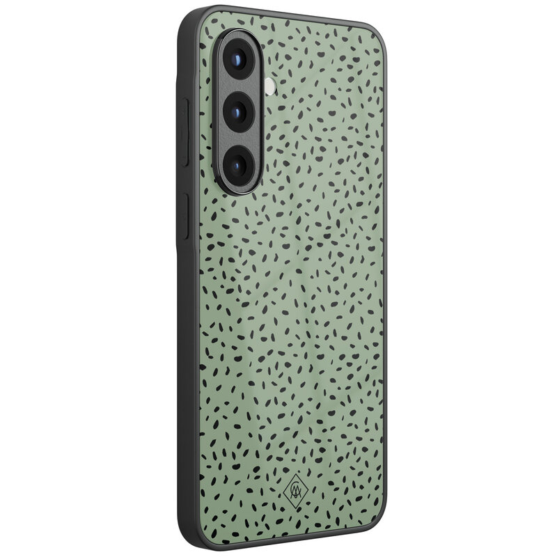 Casimoda Samsung Galaxy A57 glazen hardcase - Green confetti