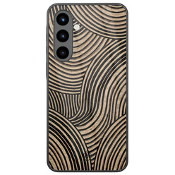Casimoda Samsung Galaxy A57 glazen hardcase - Ebony waves