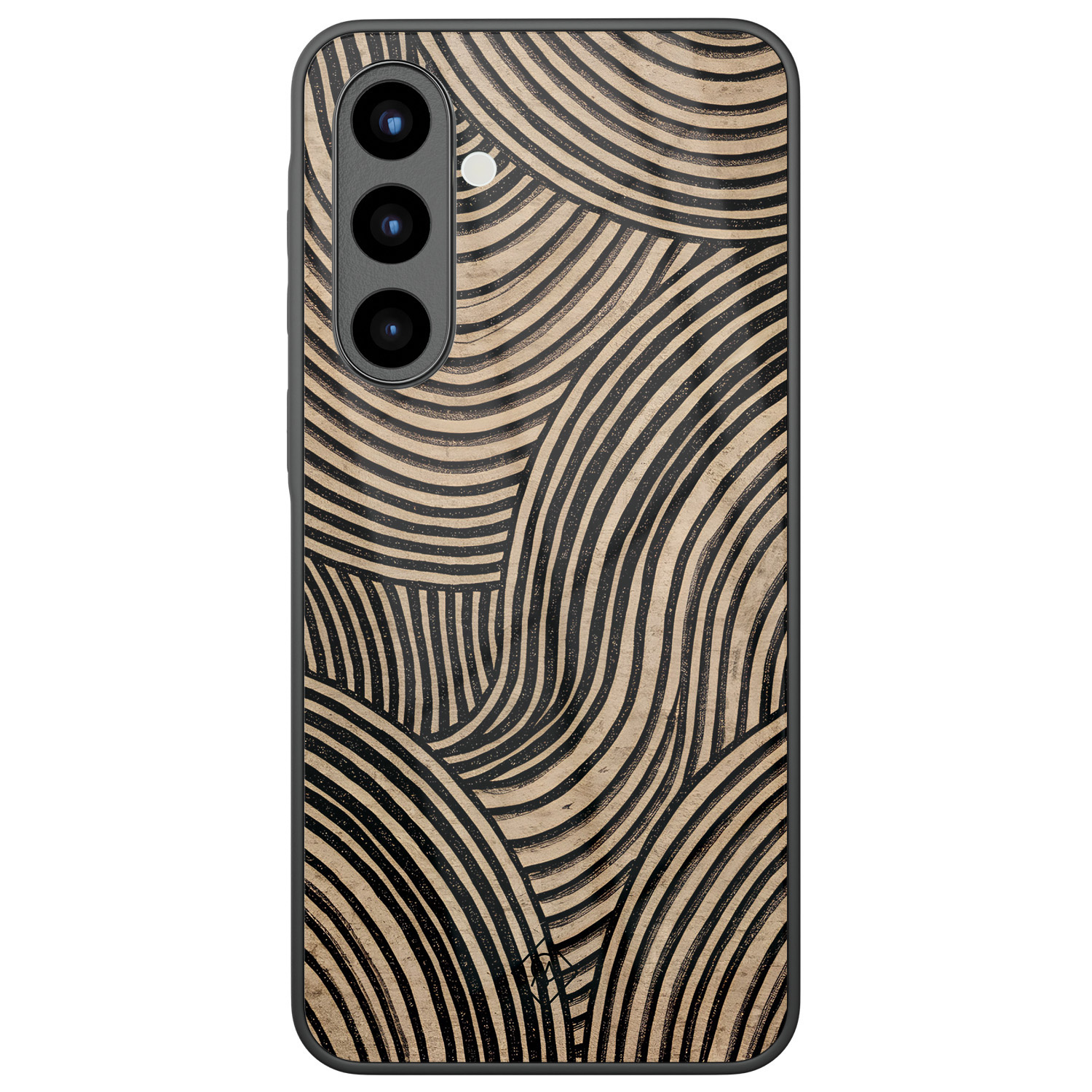 Samsung Galaxy A57 glazen hardcase Ebony waves