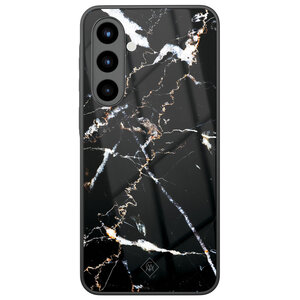 Casimoda Samsung Galaxy A57 glazen hardcase - Marmer zwart