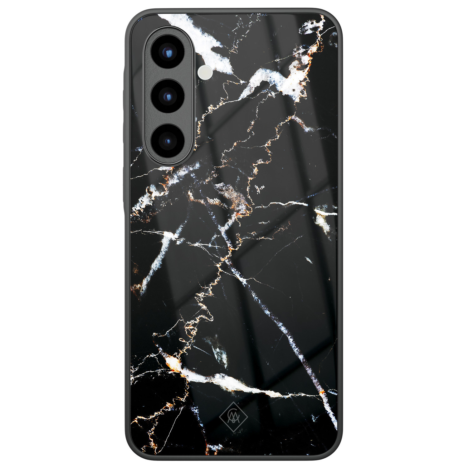 Samsung Galaxy A57 glazen hardcase Marmer zwart