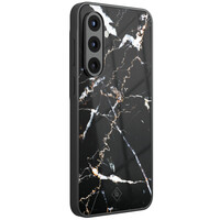 Casimoda Samsung Galaxy A57 glazen hardcase - Marmer zwart