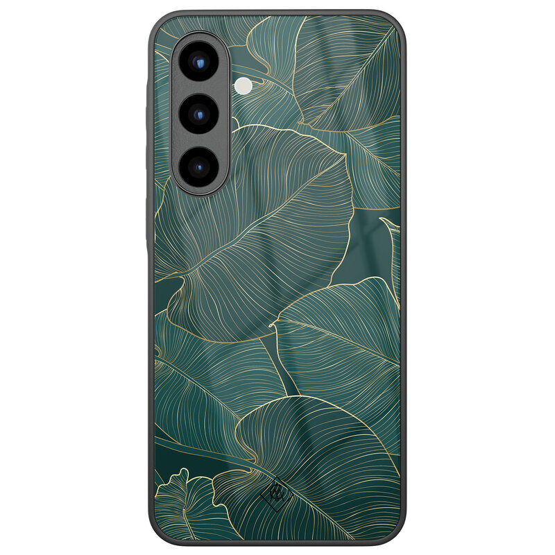 Casimoda Samsung Galaxy A57 glazen hardcase - Monstera leaves