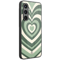 Casimoda Samsung Galaxy A57 glazen hardcase - Hart swirl groen