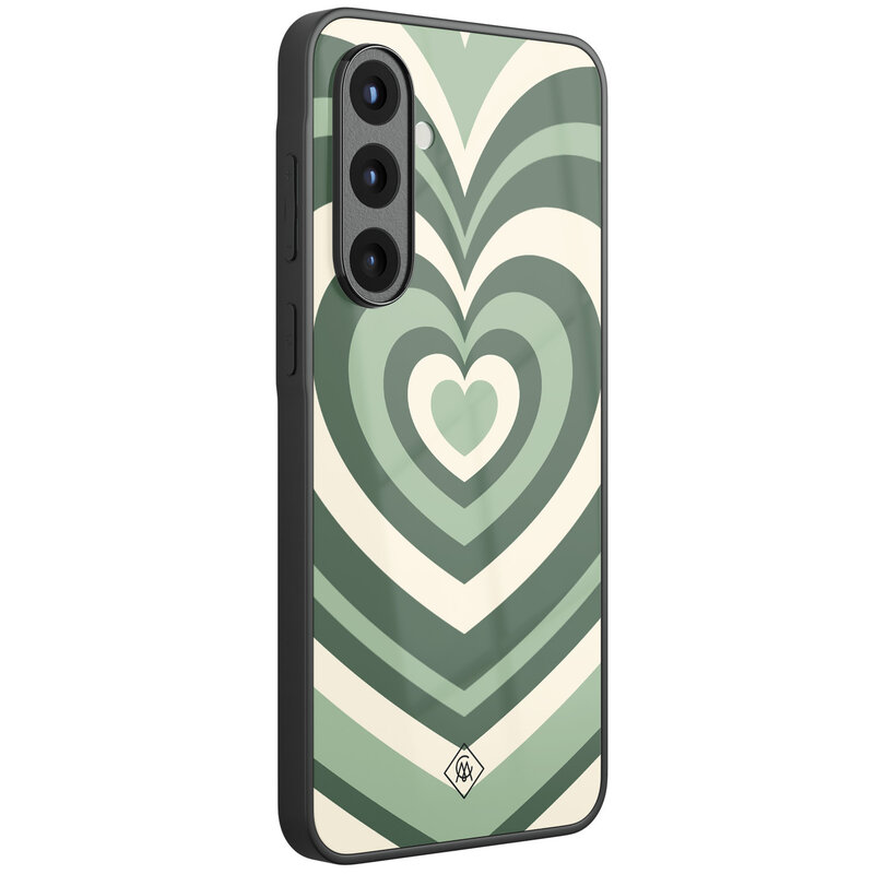 Casimoda Samsung Galaxy A57 glazen hardcase - Hart swirl groen
