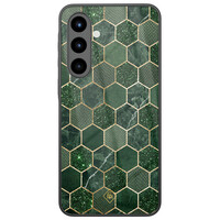 Casimoda Samsung Galaxy A57 glazen hardcase - Kubus groen