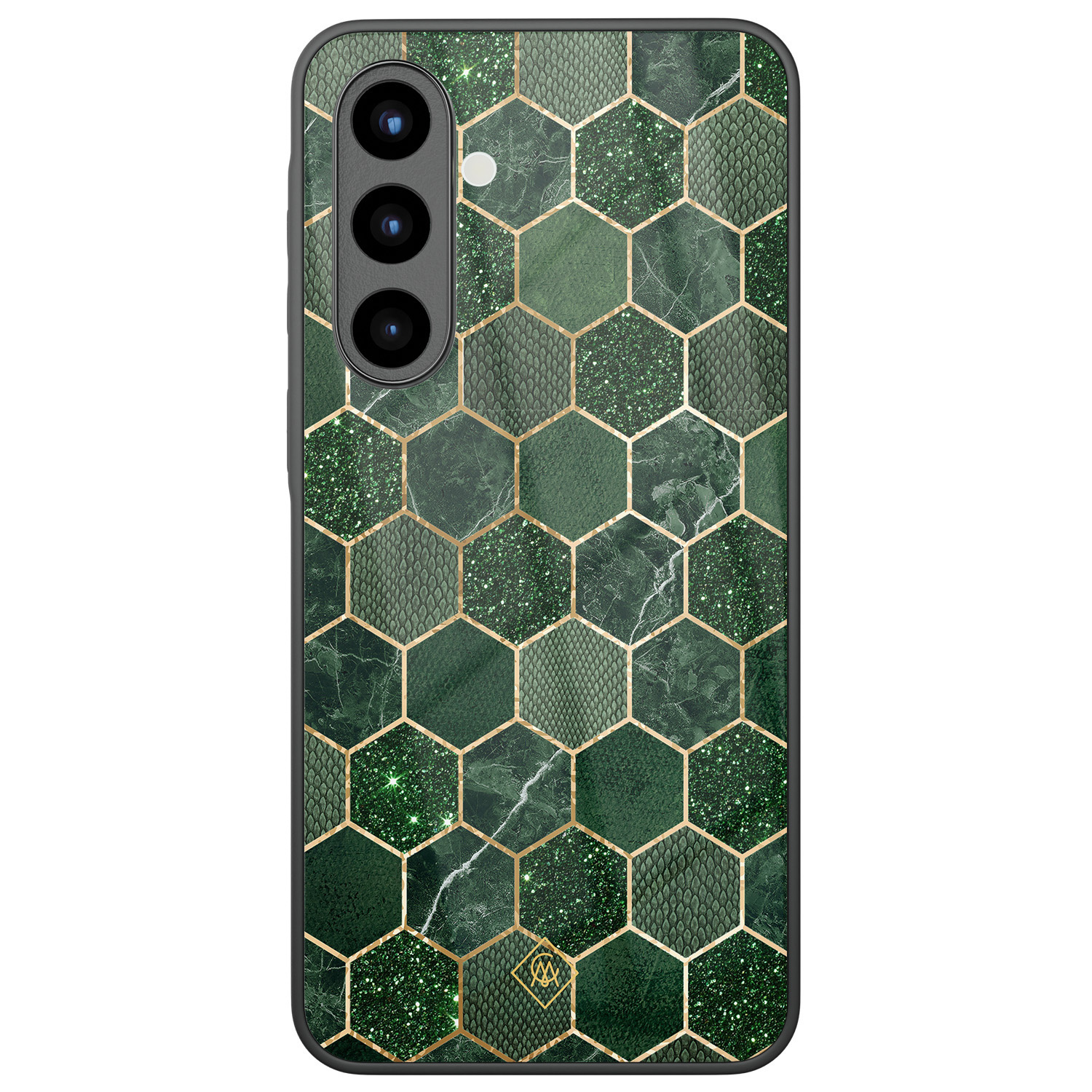 Samsung Galaxy A57 glazen hardcase Kubus groen
