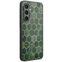 Casimoda Samsung Galaxy A57 glazen hardcase - Kubus groen
