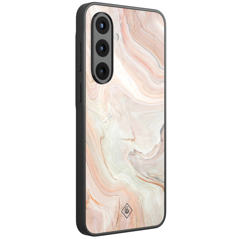 Casimoda Samsung Galaxy A57 glazen hardcase - Marmer waves