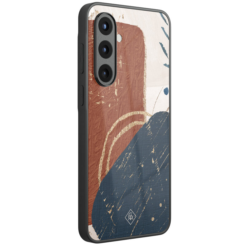 Casimoda Samsung Galaxy A57 glazen hardcase - Abstract terracotta