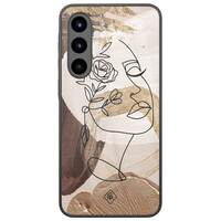 Casimoda Samsung Galaxy A57 glazen hardcase - Abstract gezicht bruin