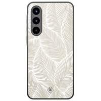 Casimoda Samsung Galaxy A57 glazen hardcase - Palmy leaves beige