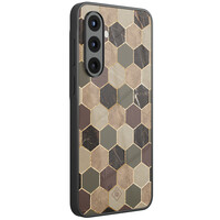 Casimoda Samsung Galaxy A57 glazen hardcase - Kubus bruin groen