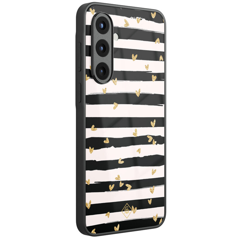 Casimoda Samsung Galaxy A57 glazen hardcase - Hart streepjes