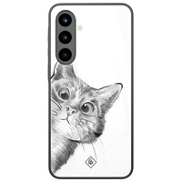Casimoda Samsung Galaxy A57 glazen hardcase - Peekaboo kat