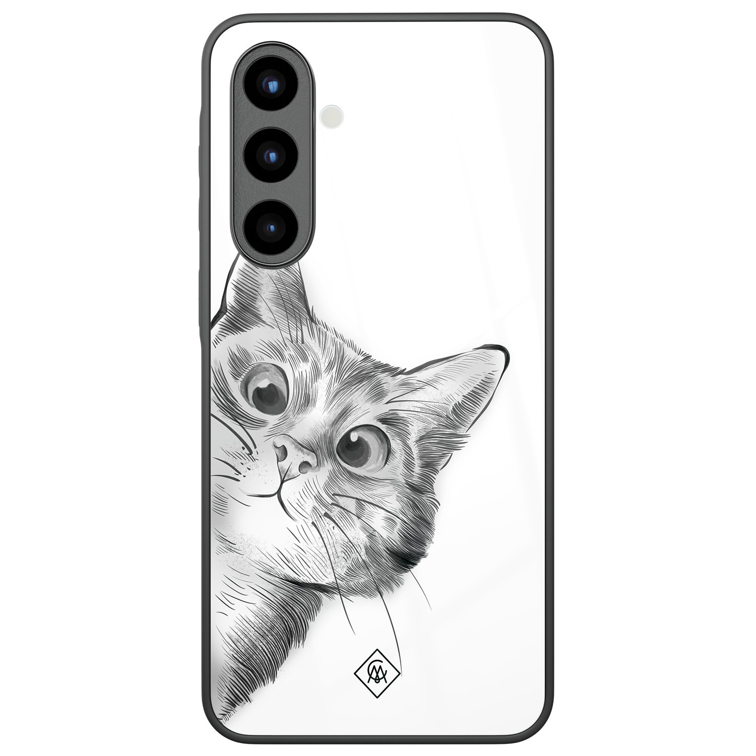 Samsung Galaxy A57 glazen hardcase Peekaboo kat